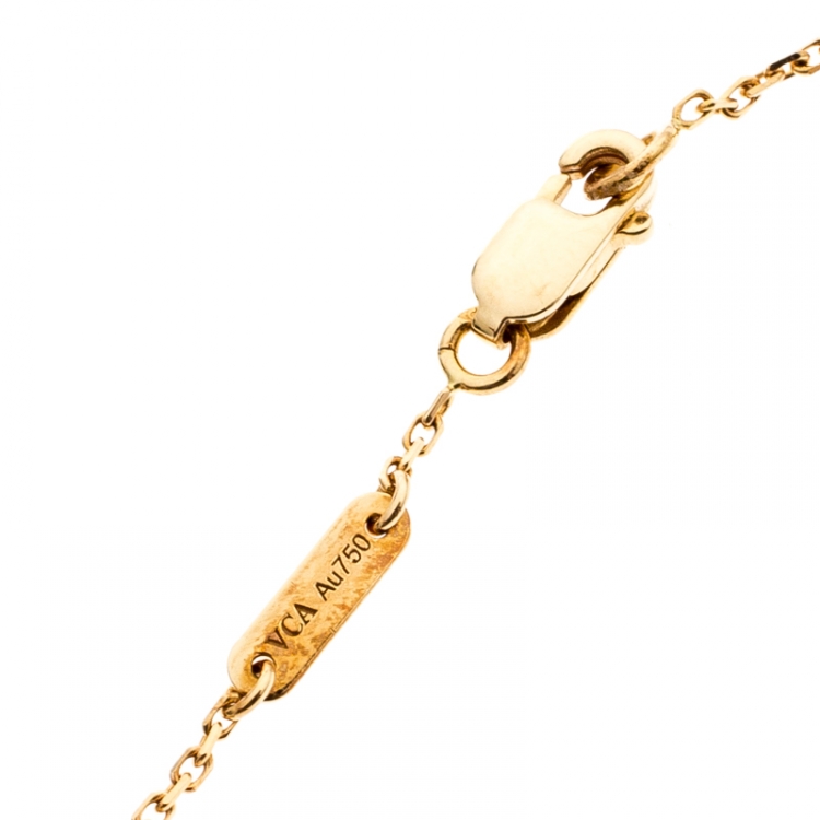 Pre Owned Van Cleef & Arpels Sweet Alhambra Mother of Pearl 18k Yellow Gold Bracelet