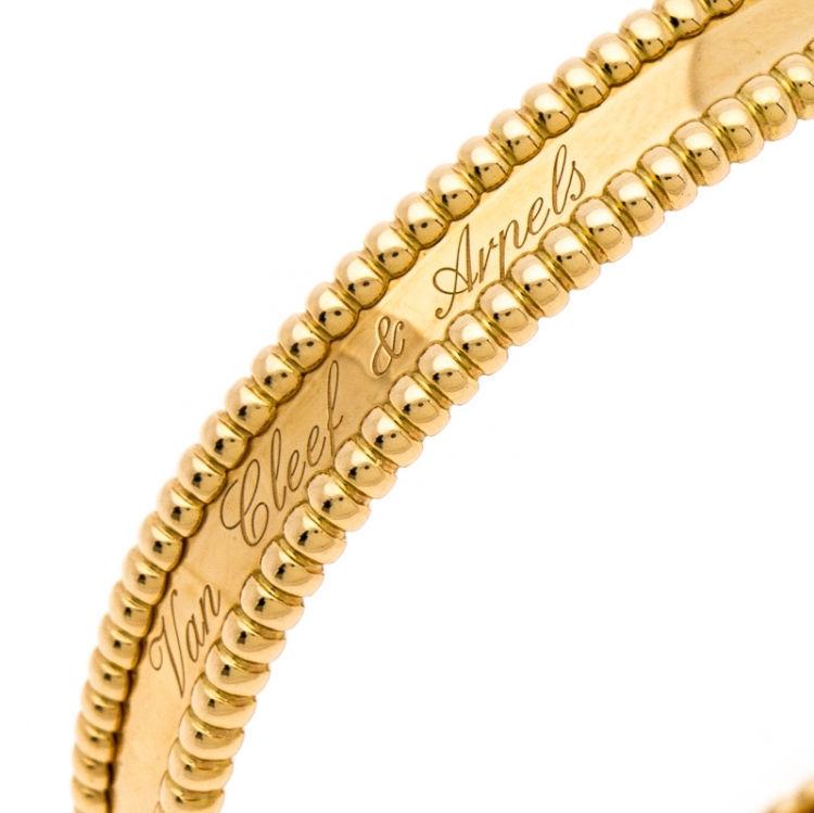 Pre Owned Van Cleef & Arpels Perlée Signature 18K Yellow Gold Bracelet M