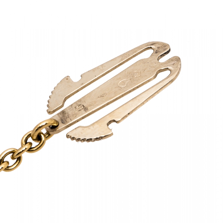 Pre Owned Van Cleef & Arpels Pure Alhambra 4 Onyx Motif 18K Yellow Gold Station Bracelet