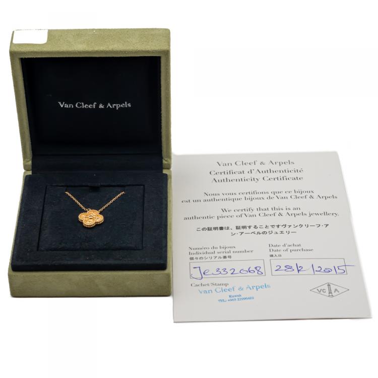 Pre Owned Van Cleef & Arpels Vintage Rose Gold Necklace