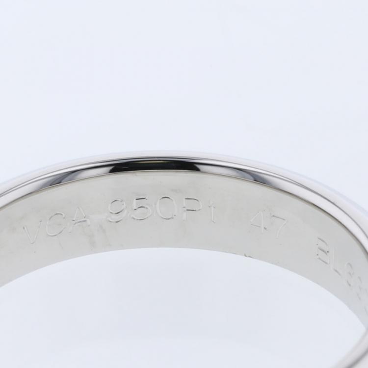 Pre Owned Van Cleef & Arpels Toujours Platinum Band Ring Size 47 