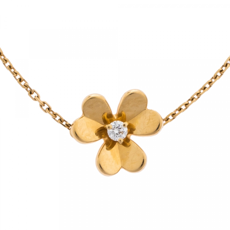 Pre Owned Van Cleef & Arpels Frivole Diamond 18K Yellow Gold Bracelet