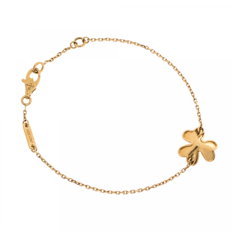 Pre Owned Van Cleef & Arpels Frivole Diamond 18K Yellow Gold Bracelet