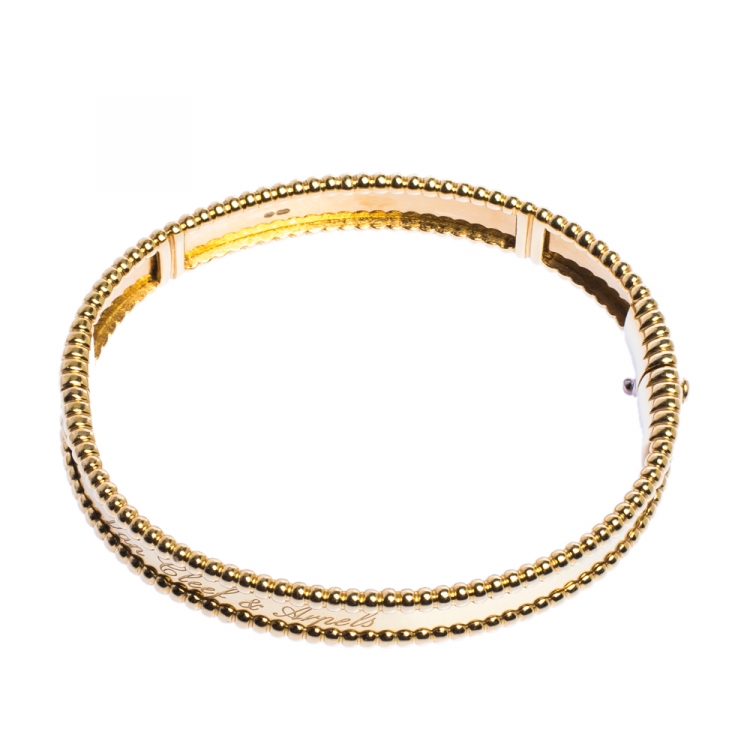 Pre Owned Van Cleef & Arpels Perlée Signature 18K Yellow Gold Bracelet S