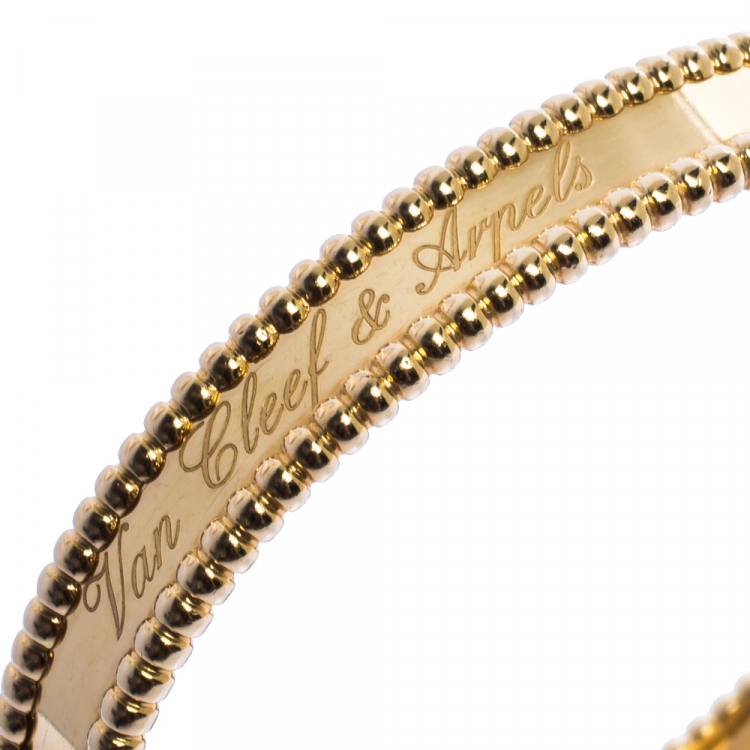 Pre Owned Van Cleef & Arpels Perlée Signature 18K Yellow Gold Bracelet S