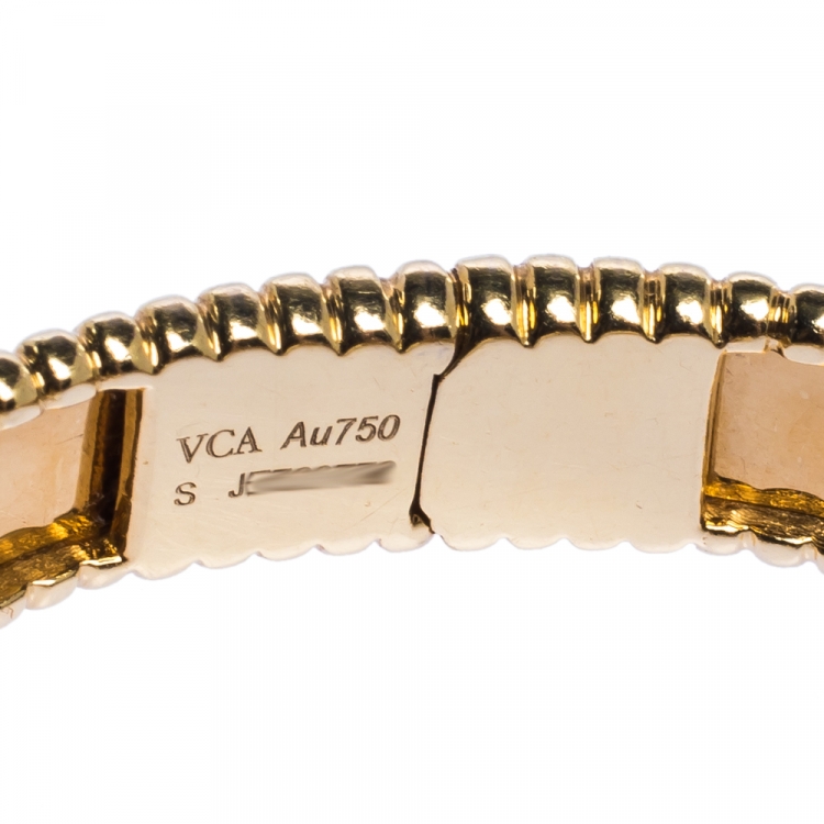 Pre Owned Van Cleef & Arpels Perlée Signature 18K Yellow Gold Bracelet S