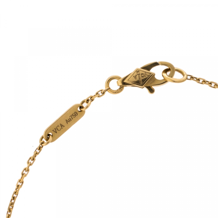 Pre Owned Van Cleef & Arpels Sweet Alhambra Mother of Pearl 18K Yellow Gold Bracelet