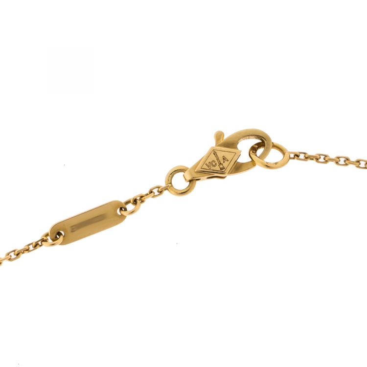 Pre Owned Van Cleef & Arpels Sweet Alhambra Mother of Pearl 18K Yellow Gold Bracelet