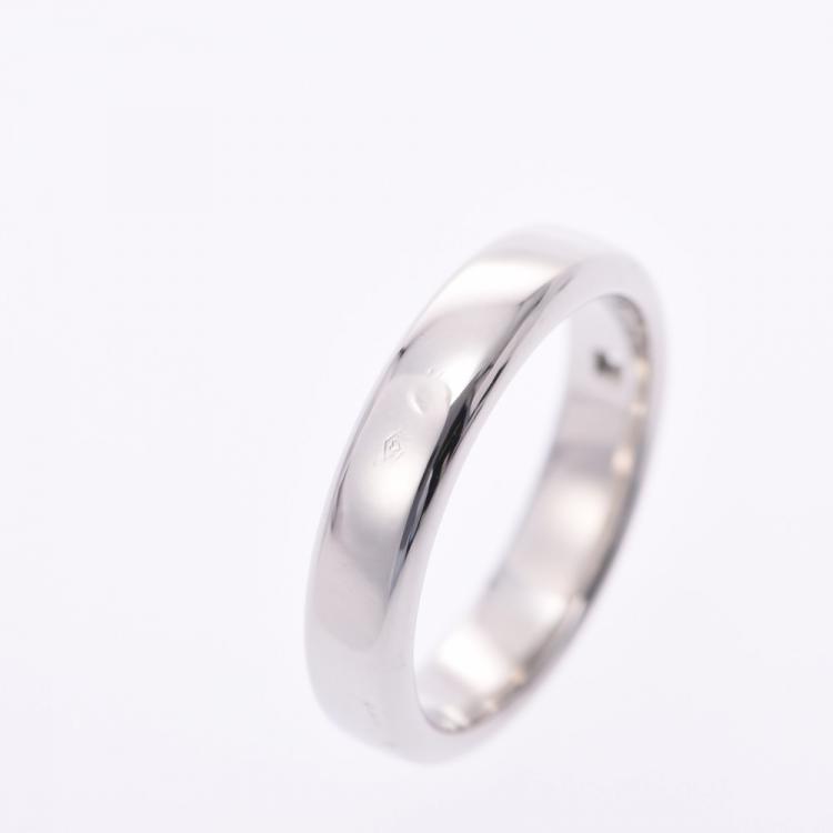 Pre Owned Van Cleef & Arpels 1 Diamond Platinum Wedding Ring Size 47