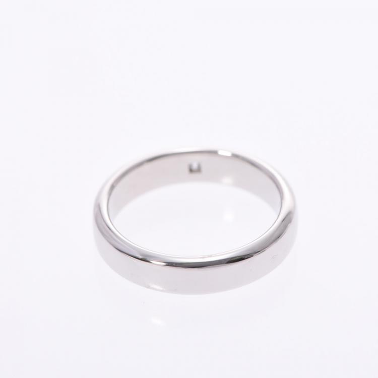 Pre Owned Van Cleef & Arpels 1 Diamond Platinum Wedding Ring Size 47