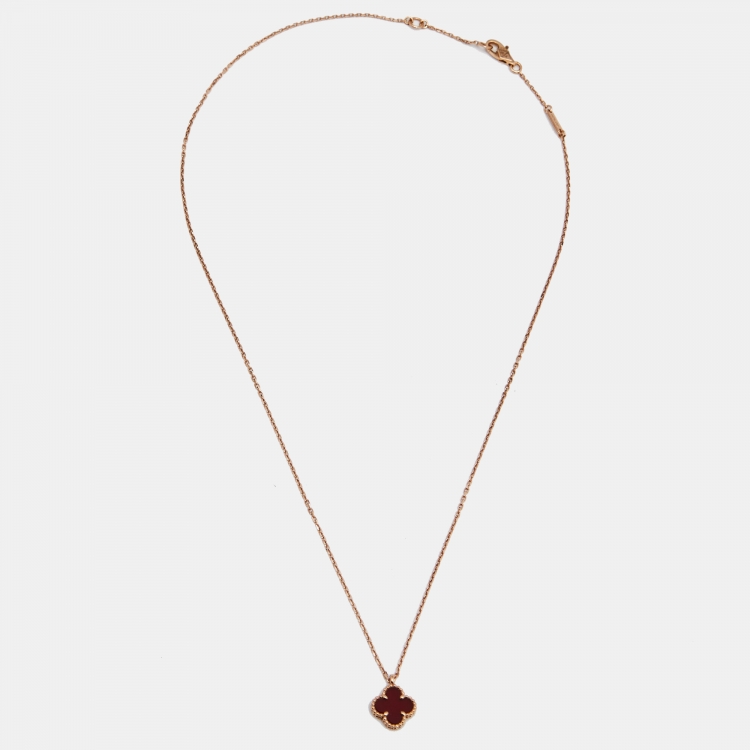 VAN CLEEF & ARPELS 18K Rose Gold Sweet Alhambra Pendant Necklace