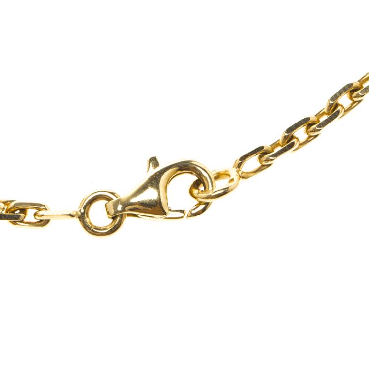 Pre Owned Van Cleef & Arpels Magic Alhambra Tiger's Eye & Carnelian 18k Yellow Gold Bracelet 20cm