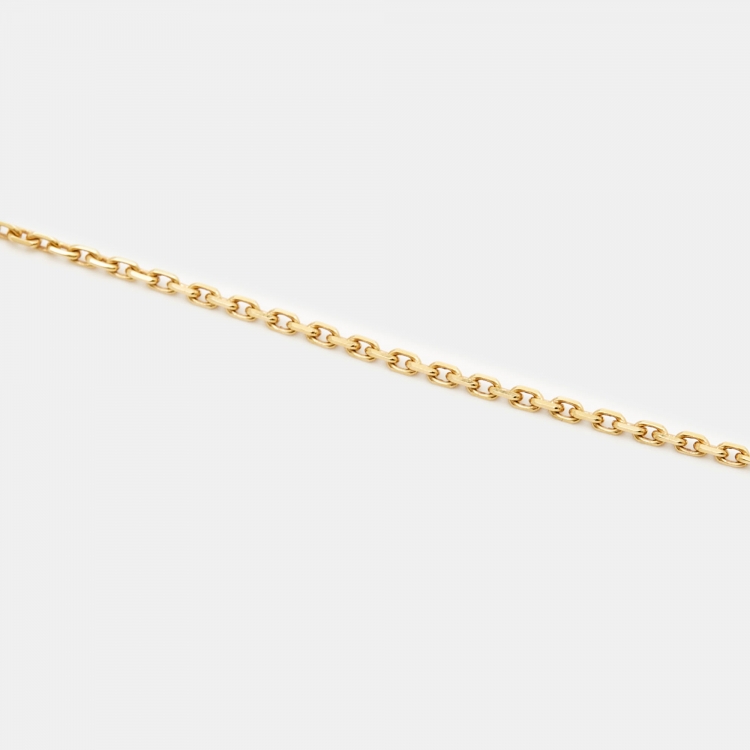 Pre Owned Van Cleef & Arpels Vintage Alhambra Mother of Pearl 18k Yellow Gold Necklace