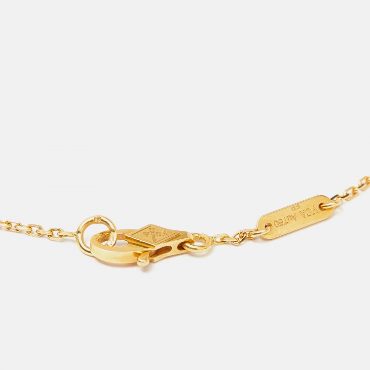 Pre Owned Van Cleef & Arpels Sweet Alhambra Mother of Pearl 18k Yellow Gold Bracelet