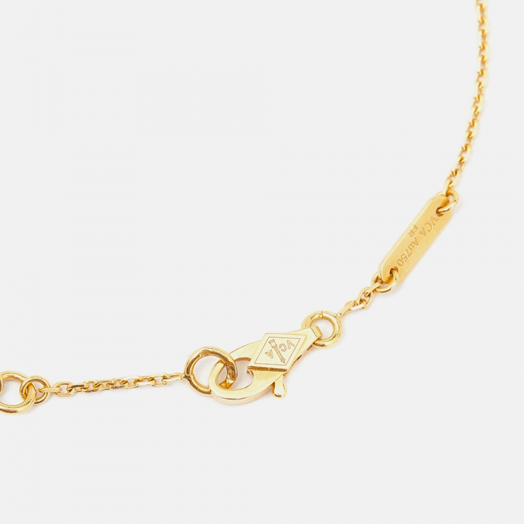 Pre Owned Van Cleef & Arpels Sweet Alhambra Mother of Pearl 18k Yellow Gold Bracelet