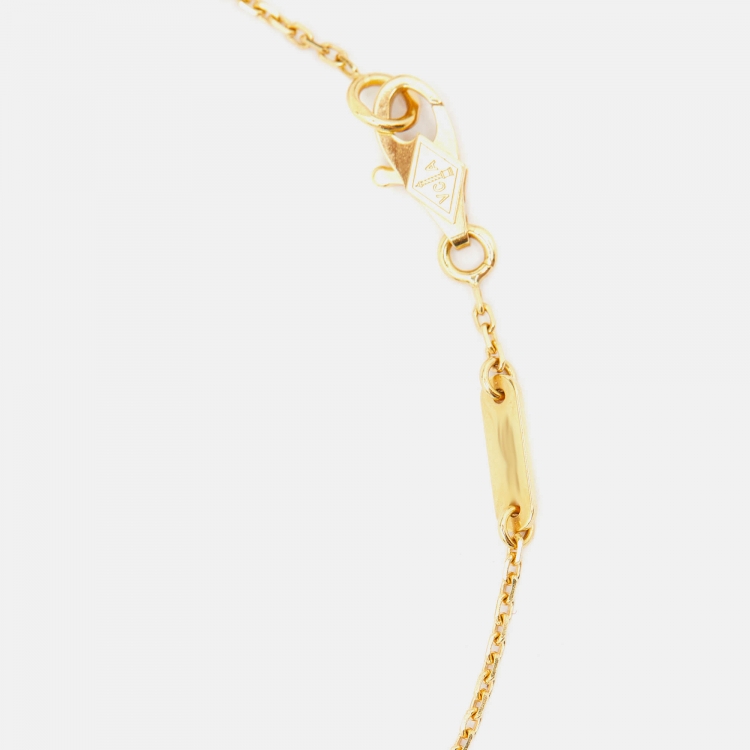 Pre Owned Van Cleef & Arpels Sweet Alhambra Mother of Pearl 18k Yellow Gold Bracelet