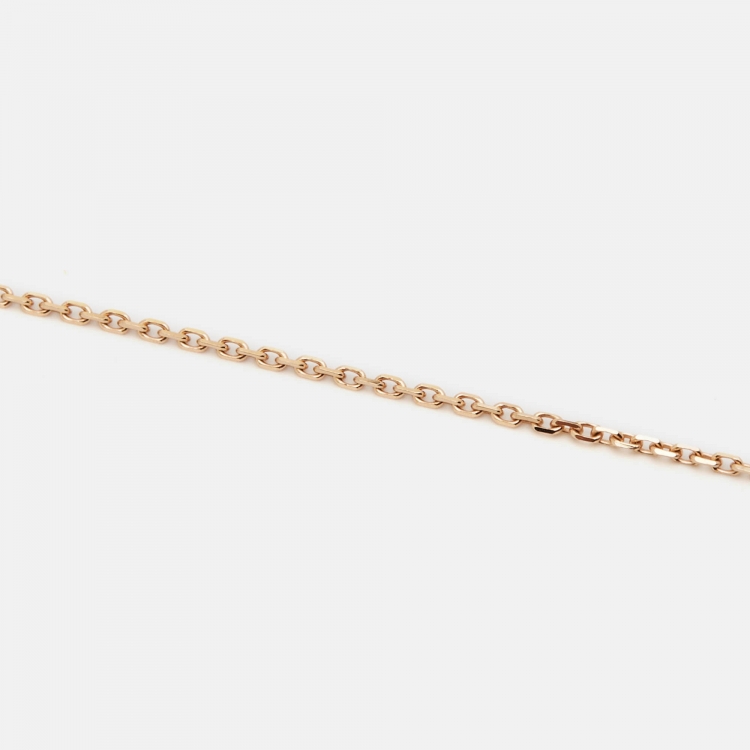 Pre Owned Van Cleef & Arpels Sweet Alhambra Carnelian 18K Rose Gold Heart Pendant Necklace