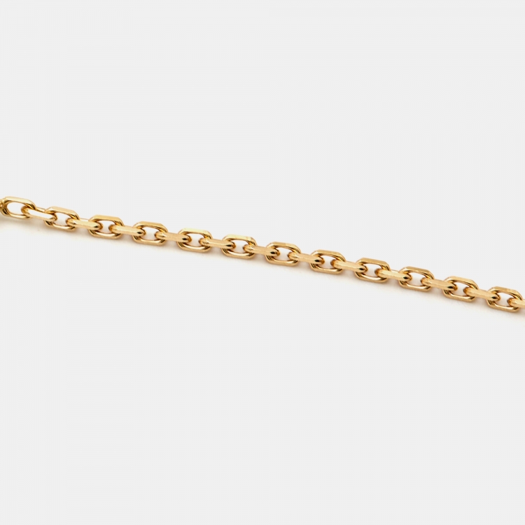 Pre Owned Van Cleef & Arpels Magic Alhambra Malachite 18k Yellow Gold Long Pendant Necklace