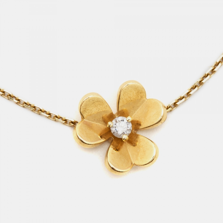 Pre Owned Van Cleef & Arpels Frivole Diamond 18k Yellow Gold Bracelet