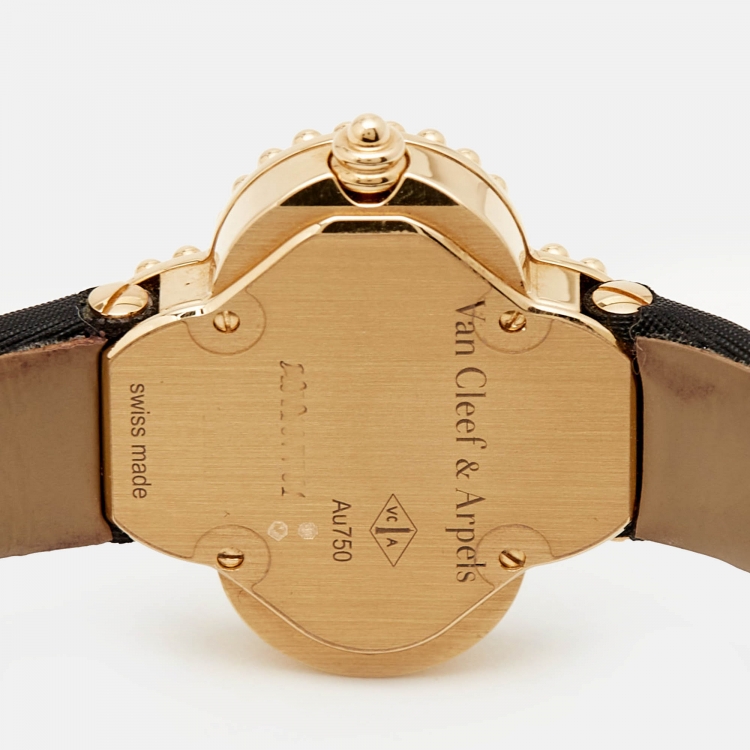 Pre Owned Van Cleef & Arpels Mother of Pearl Satin Alhambra VCARD22000 Women's Wristwatch 26 mm 