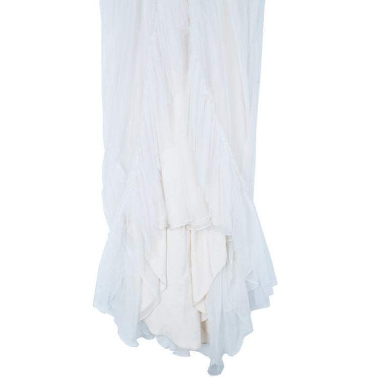 Pre Owned Vera Wang Rouched Tulle Wedding Gown M