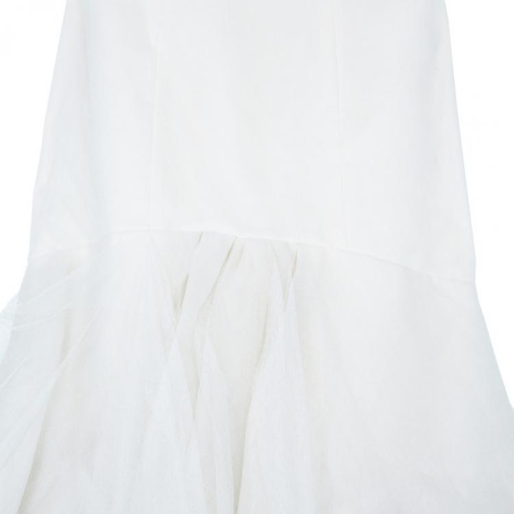 مملوكة مسبقًا Vera Wang Ivory Tulle Gathered Wedding Dress M