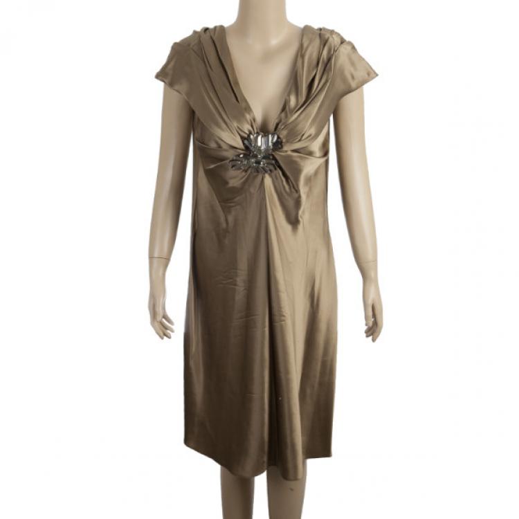 Pre Owned Vera Wang Satin Bustier Dress M