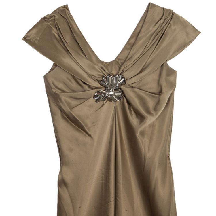 Pre Owned Vera Wang Satin Bustier Dress M