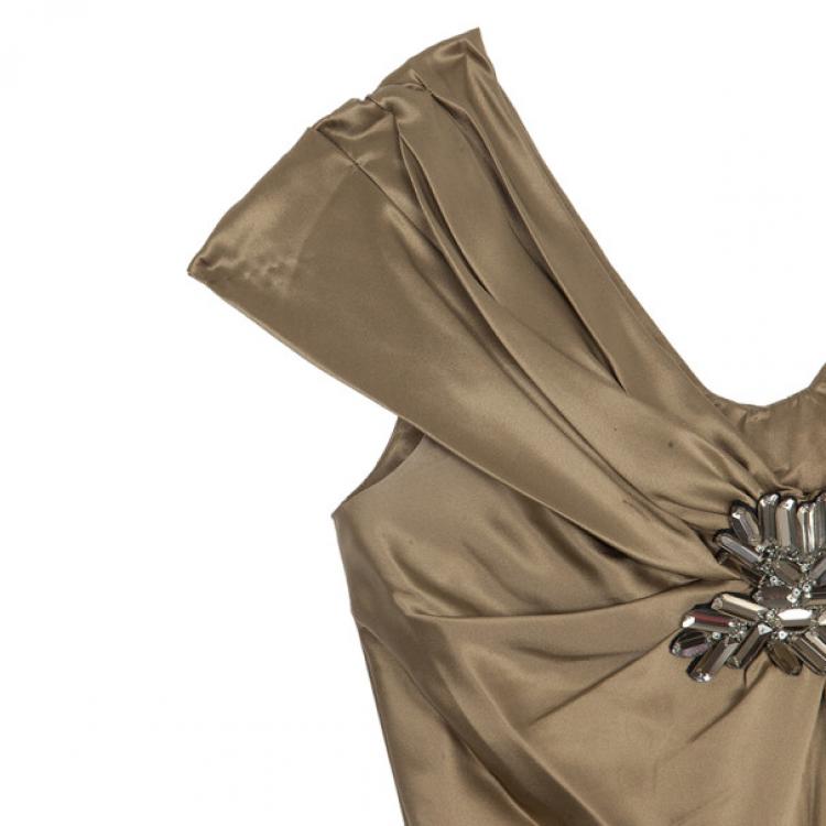 Pre Owned Vera Wang Satin Bustier Dress M