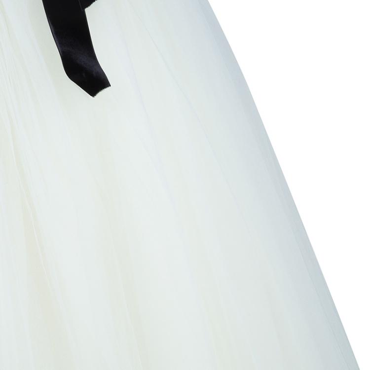 Pre Owned Vera Wang Strapless Lace Tulle Wedding Dress S