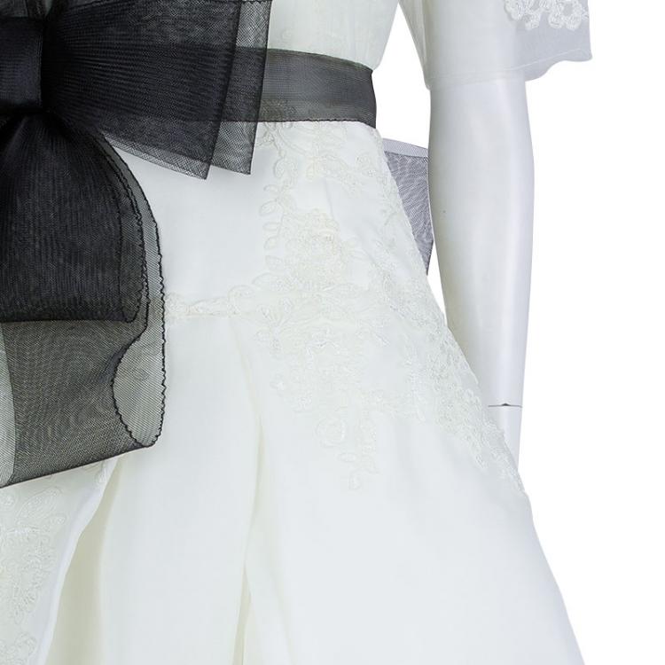 Pre Owned White by Vera Wang Strapless Lace Wedding Gown L