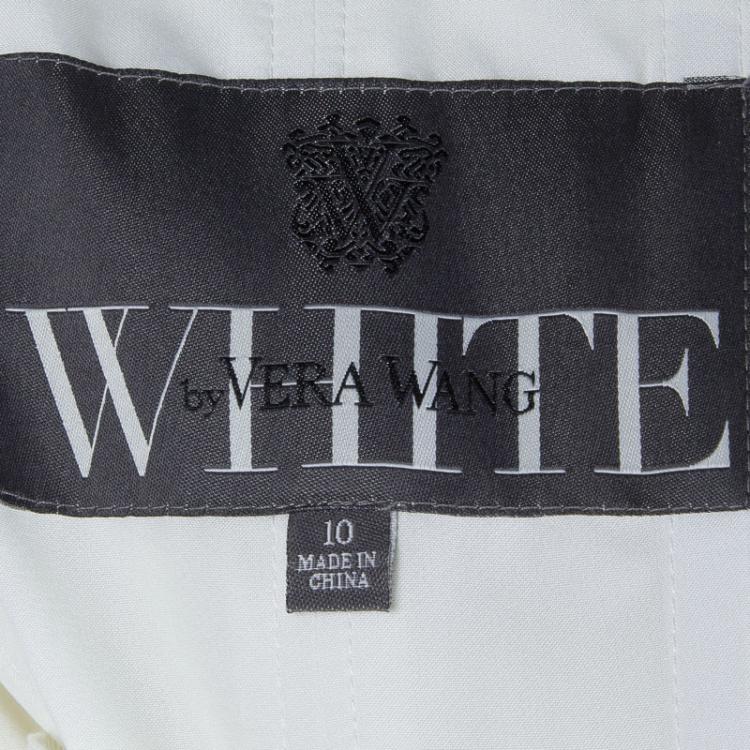 Pre Owned White by Vera Wang Strapless Lace Wedding Gown L