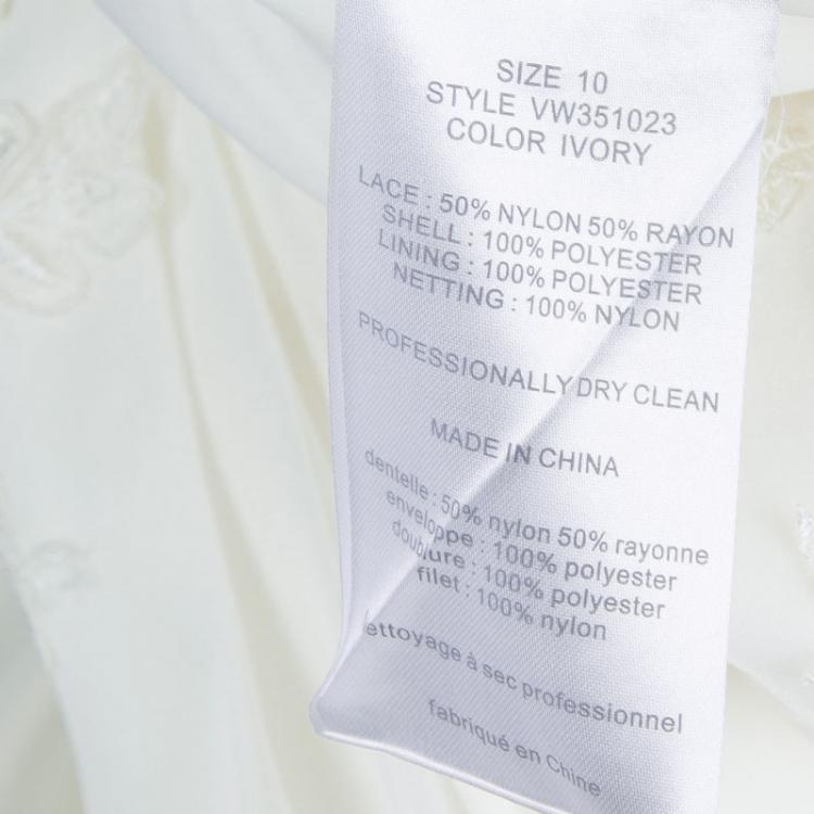 Pre Owned White by Vera Wang Strapless Lace Wedding Gown L