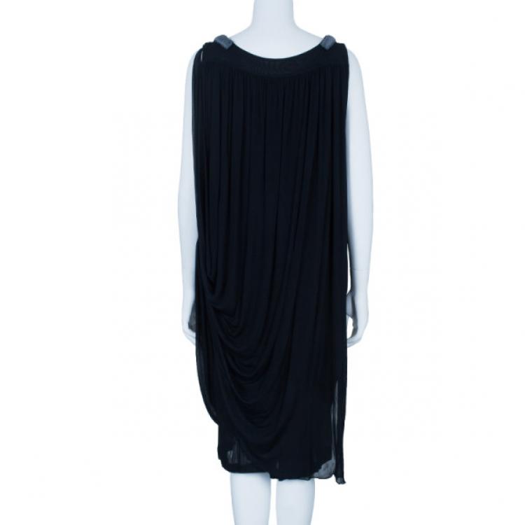 Pre Owned Vera Wang Embellished Black Dress M