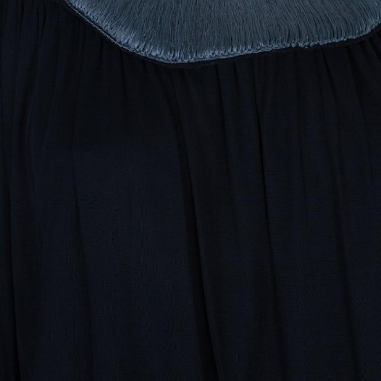 Pre Owned Vera Wang Embellished Black Dress M