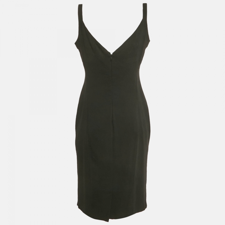 Pre Owned Versace Collection Black Embellished Wool Short Dress XL