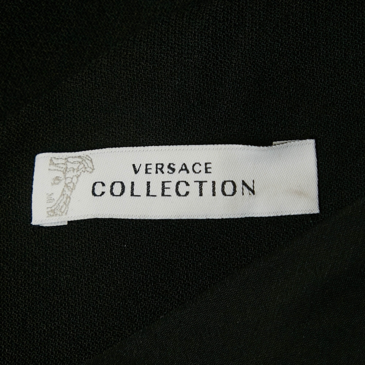 Pre Owned Versace Collection Black Embellished Wool Short Dress XL