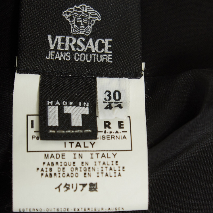 Pre Owned Versace Jeans Couture  Black Crepe One Shoulder Mini Dress M