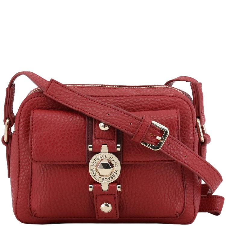 Leather crossbody bag Versace Red in Leather - 35570323