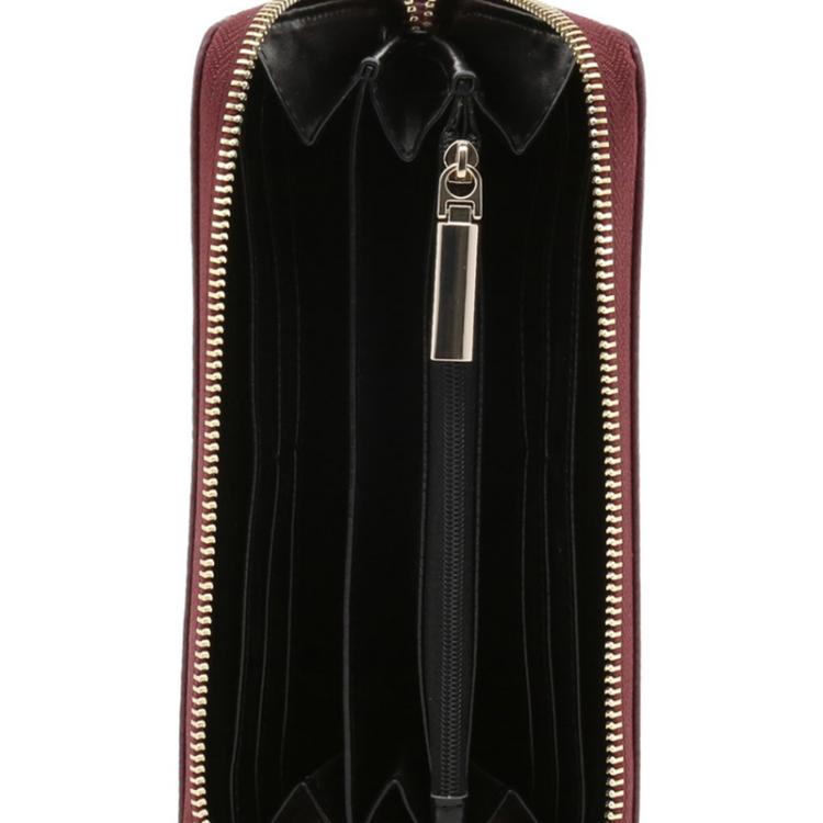 مملوكة مسبقًا Versace Jeans Burgundy Leather Zip Around Wallet