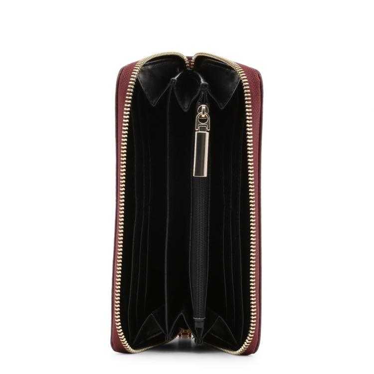 مملوكة مسبقًا Versace Jeans Burgundy Leather Zip Around Wallet