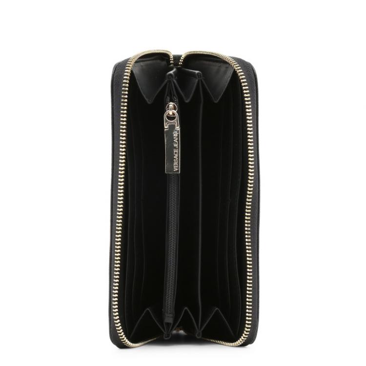 مملوكة مسبقًا Versace Jeans Black Faux Leather Zip Around Wallet