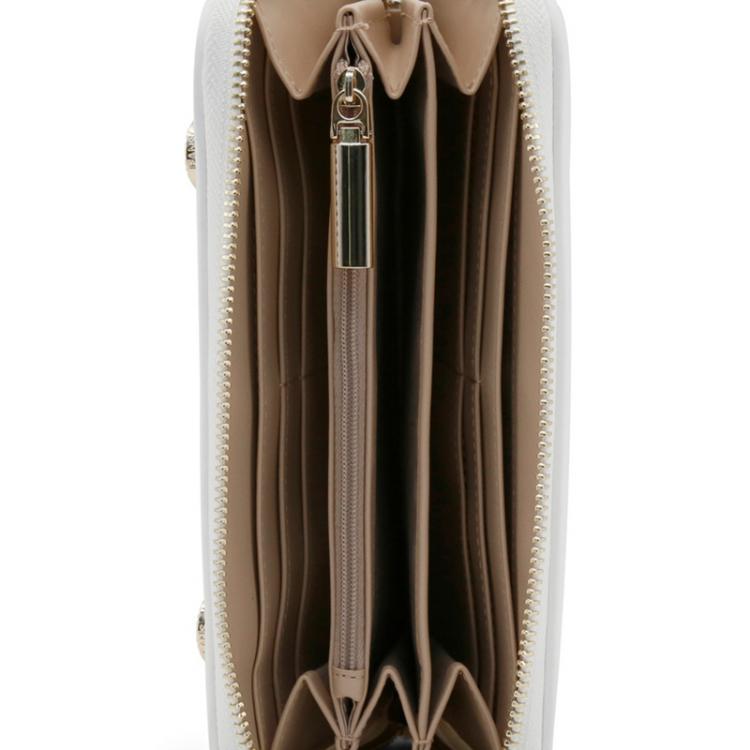 مملوكة مسبقًا Versace Jeans White Faux Leather Zip Around Wallet