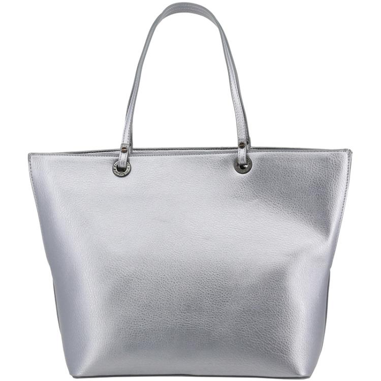 Pre Owned Versace Jeans Silver Faux Leather Shopper Tote