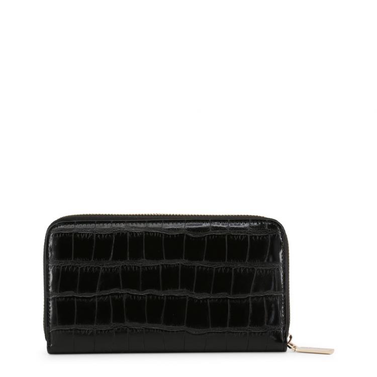 مملوكة مسبقًا Versace Jeans Black Faux Embossed Leather Zip Around Wallet