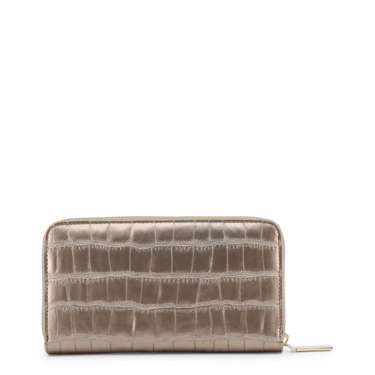 مملوكة مسبقًا Versace Jeans Metallic Faux Embossed Leather Zip Around Wallet