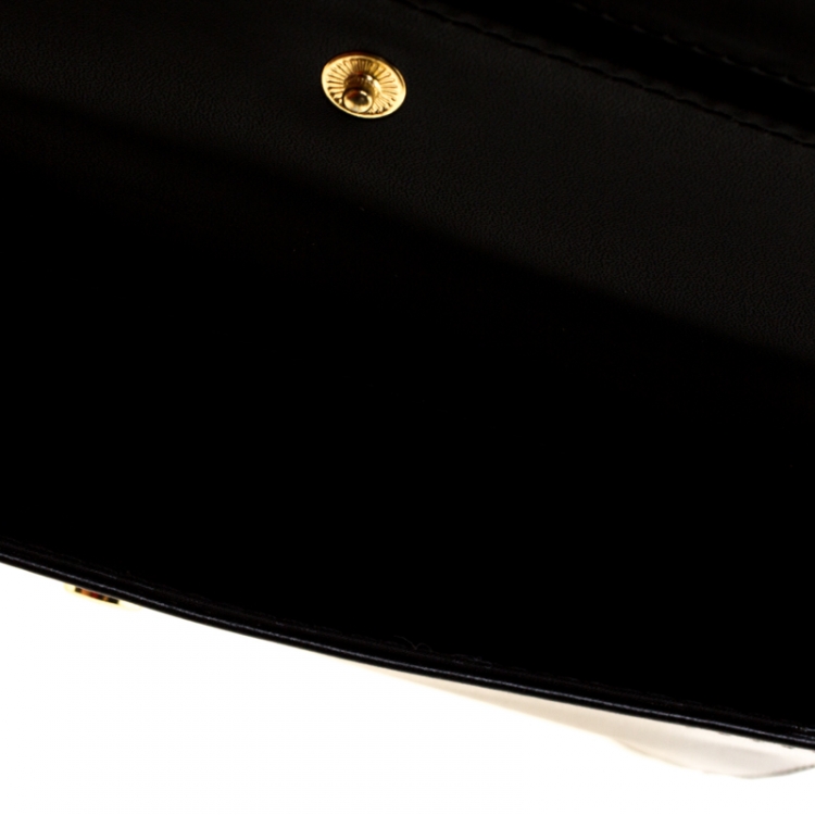 Pre Owned Versace Jeans Black Quilted Faux Leather Chain Clutch Bag