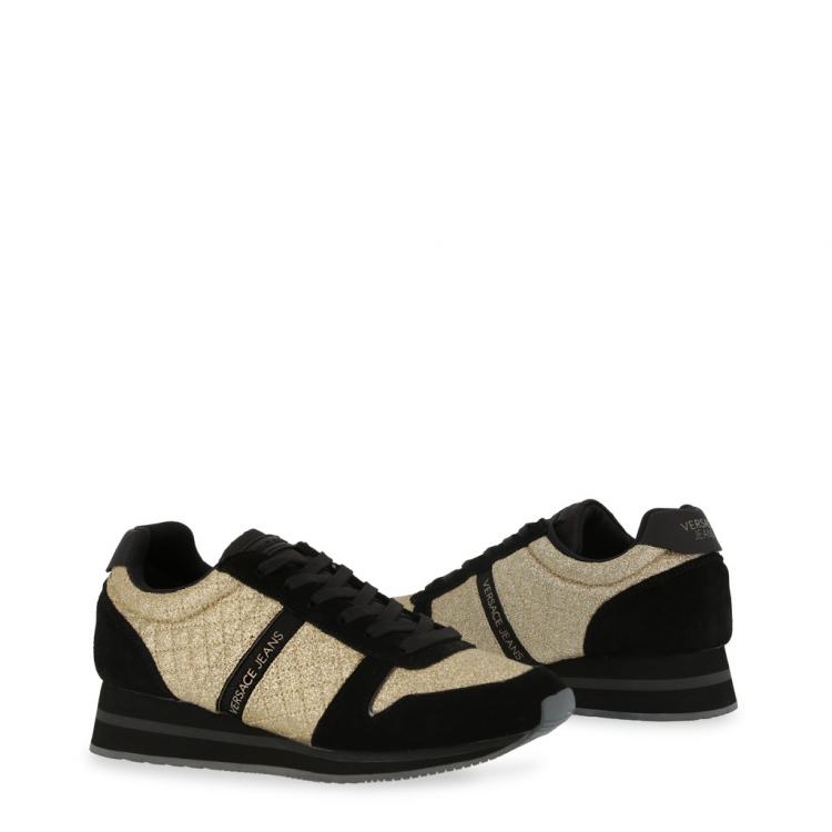 Pre Owned Versace Jeans Two Tone Fabric and Suede Lace Up Sneakers Size 39