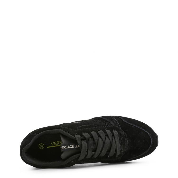 Pre Owned Versace Jeans Black Suede Lace Up Sneakers Size 39