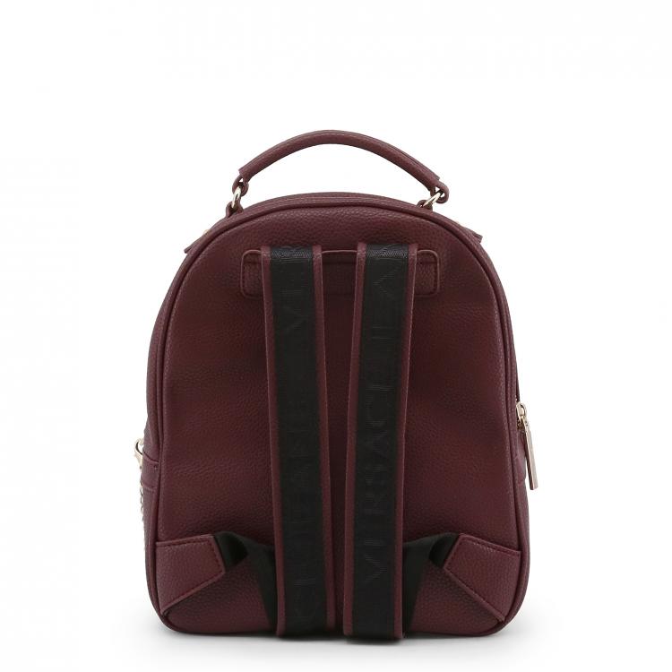 Pre Owned Versace Jeans Maroon Pebbled Leather Backpack